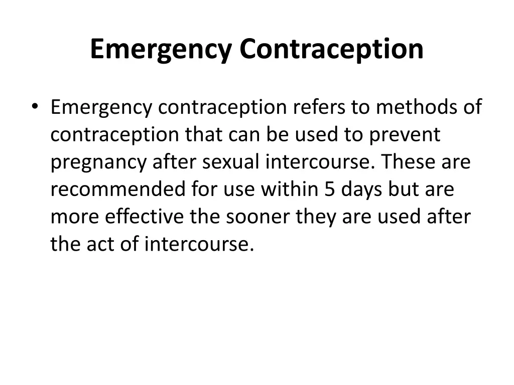 emergency contraception