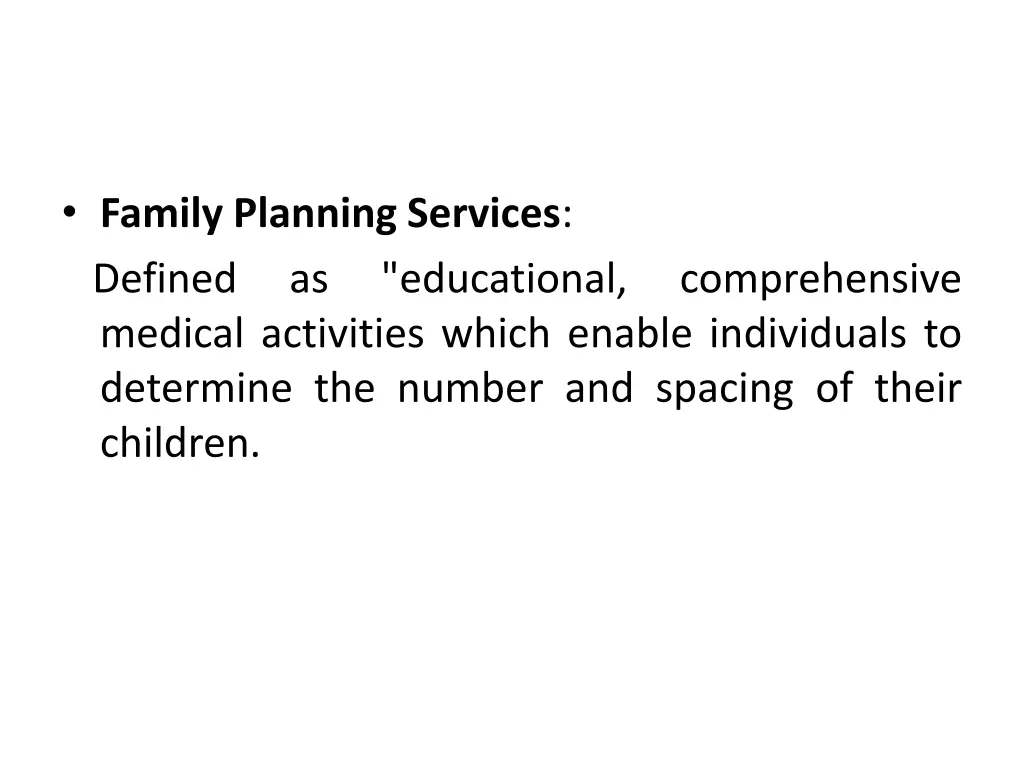 family planning services defined as medical