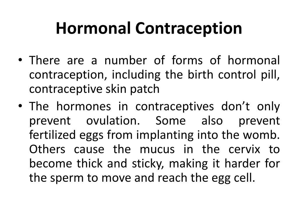 hormonal contraception