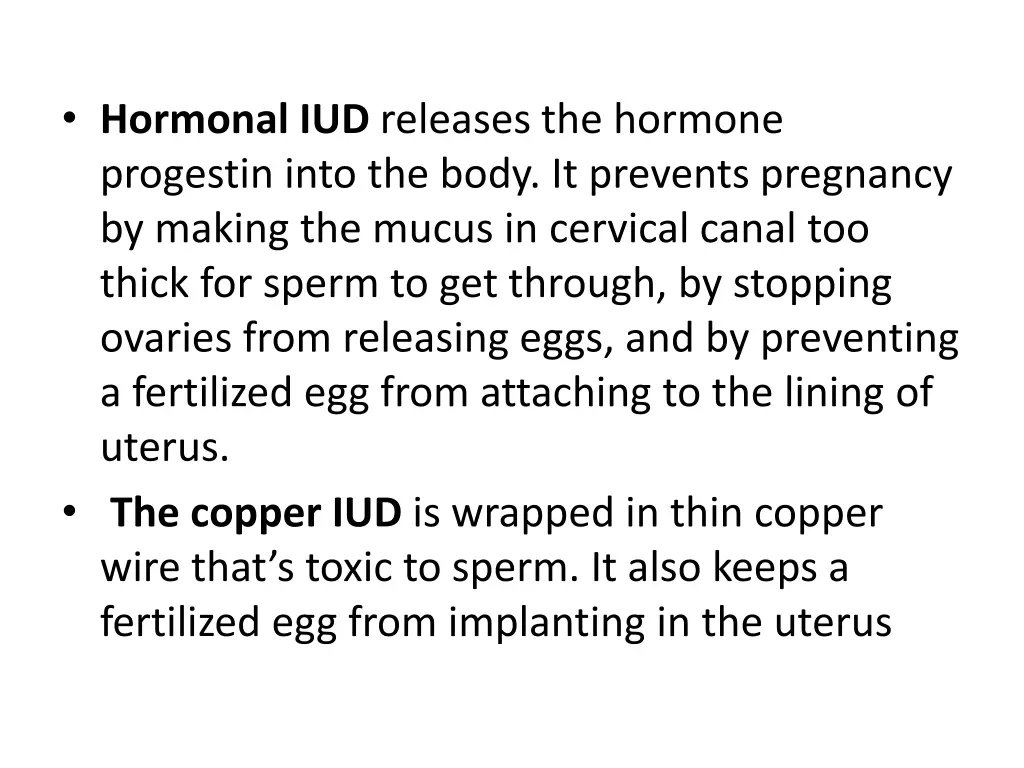 hormonal iud releases the hormone progestin into