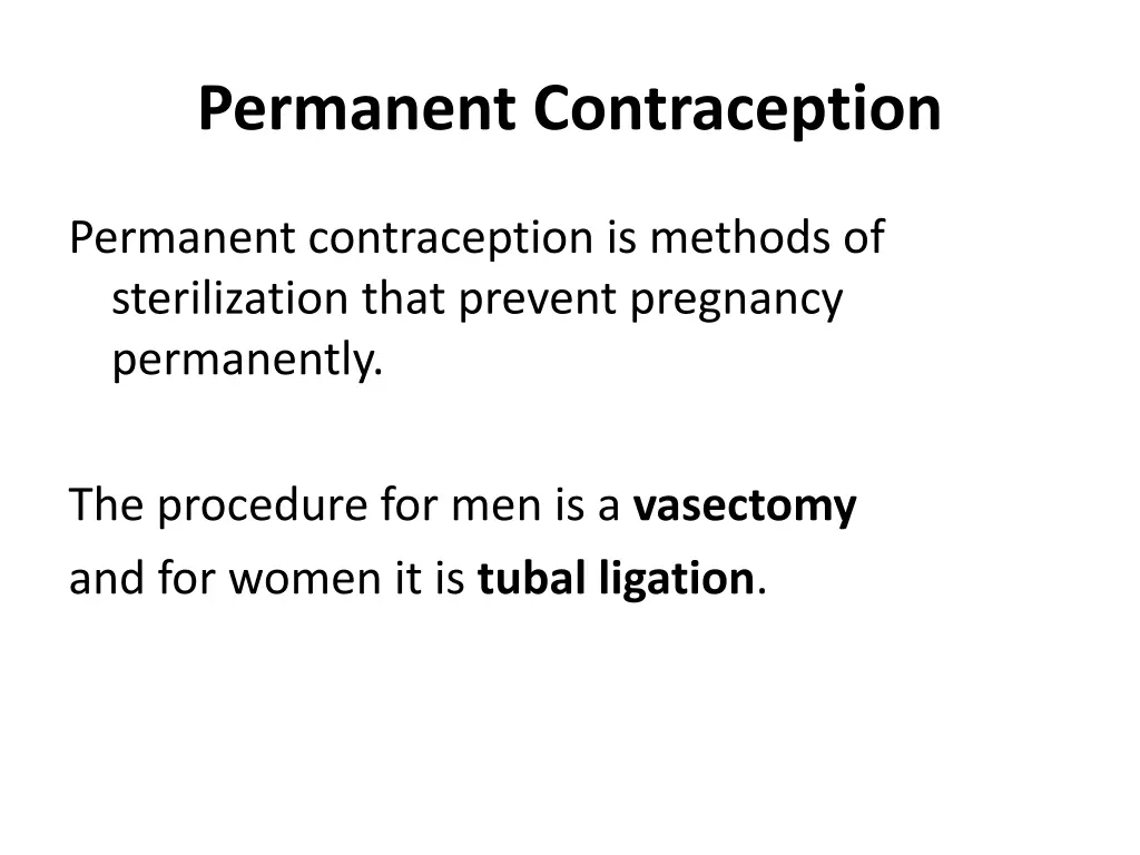 permanent contraception