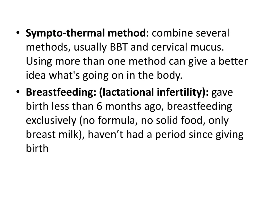 sympto thermal method combine several methods