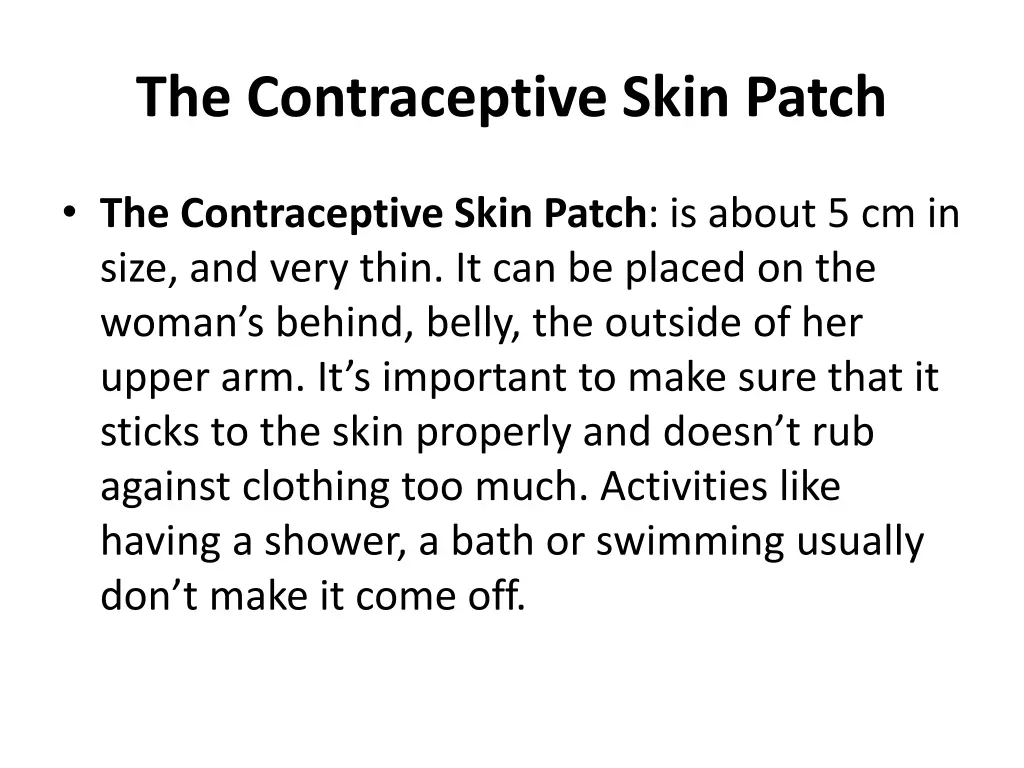 the contraceptive skin patch