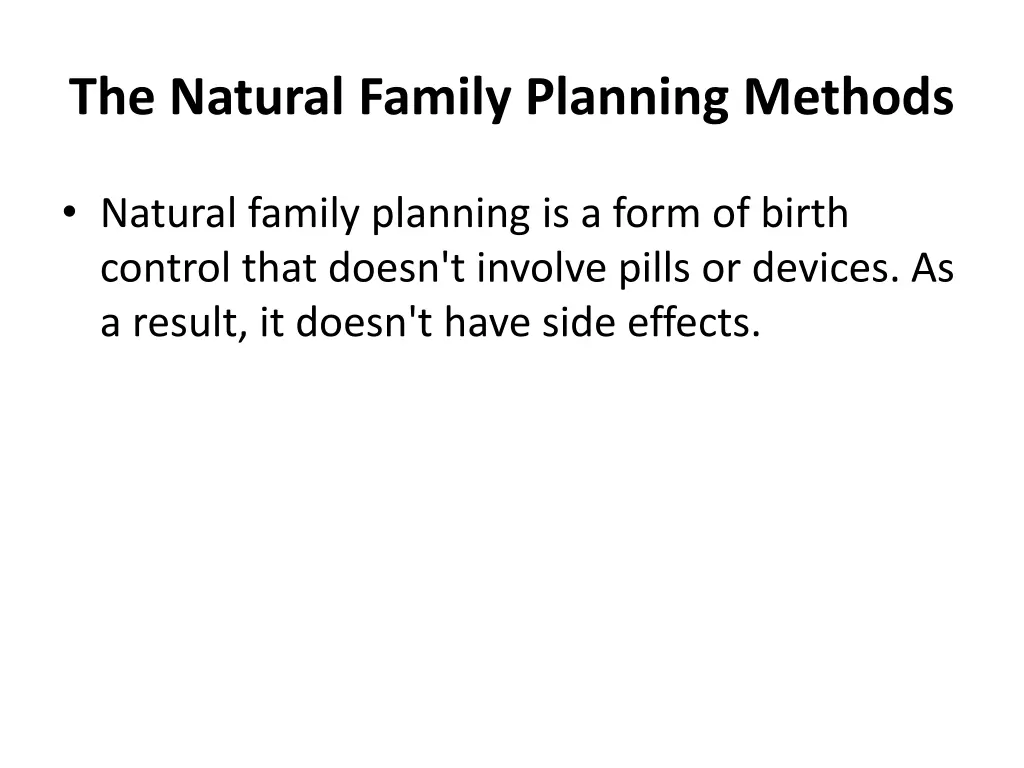 the natural family planning methods