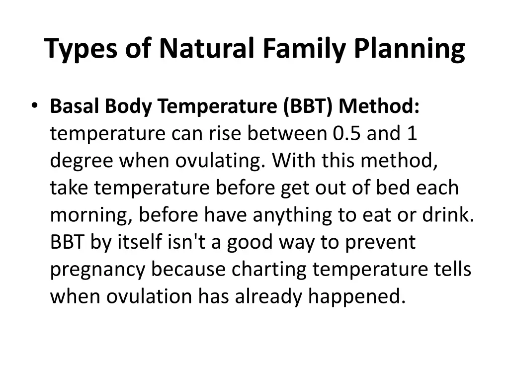 types of natural family planning