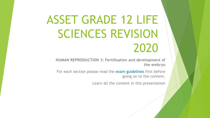 asset grade 12 life sciences revision