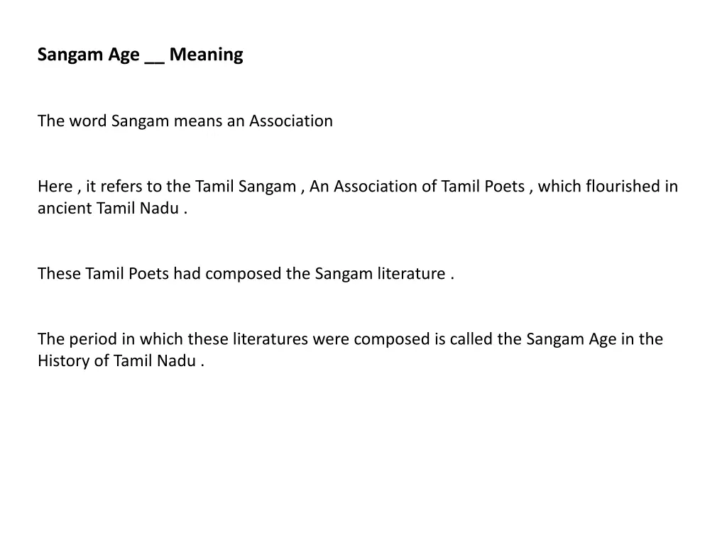 sangam age meaning