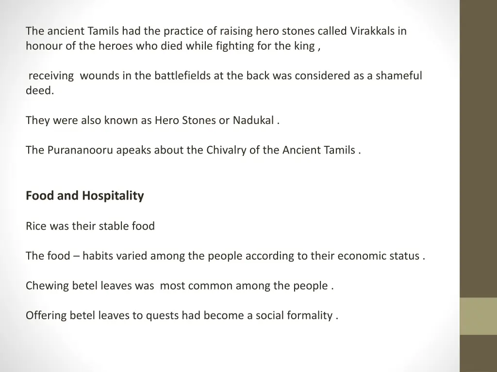 the ancient tamils had the practice of raising