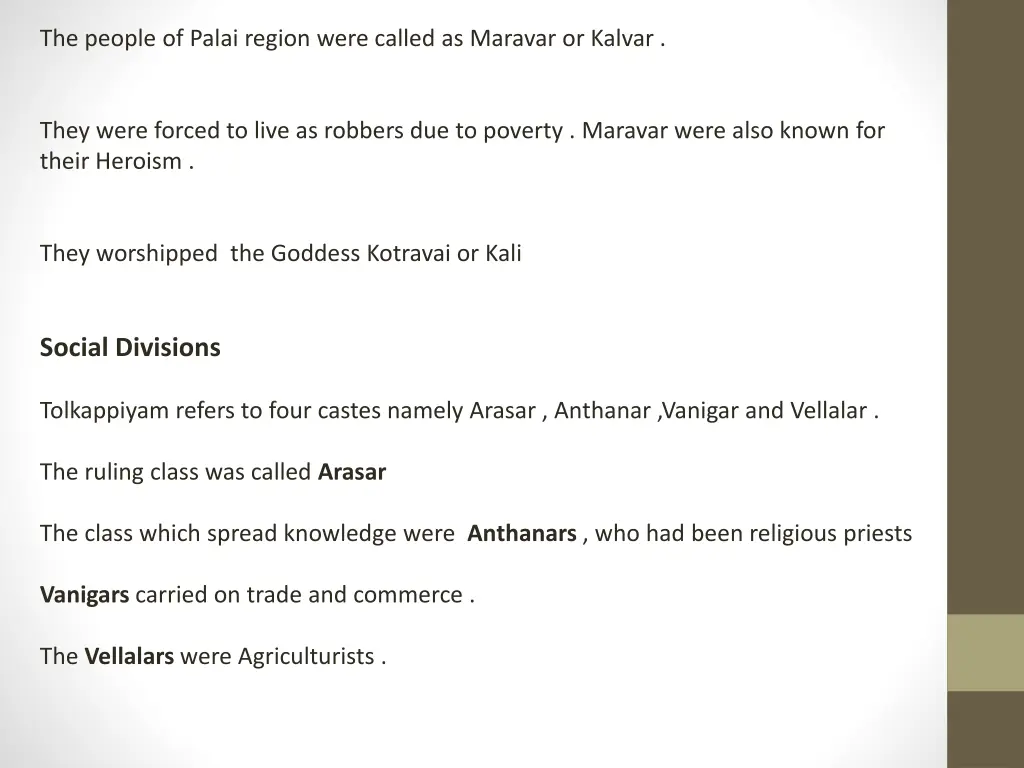 the people of palai region were called as maravar