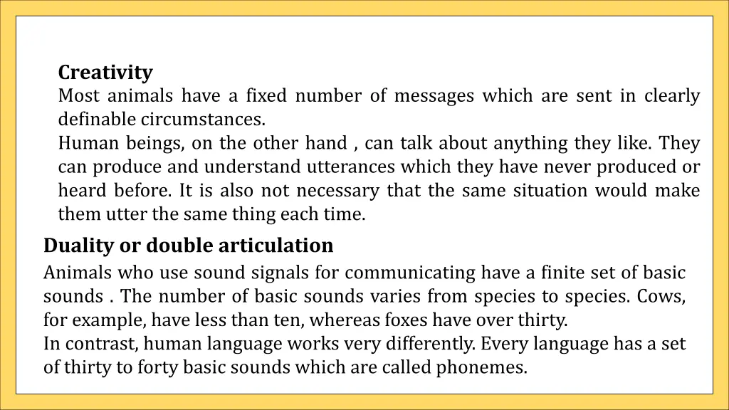 animal communication vs human language 2