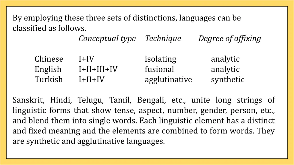 by employing these three sets of distinctions 1