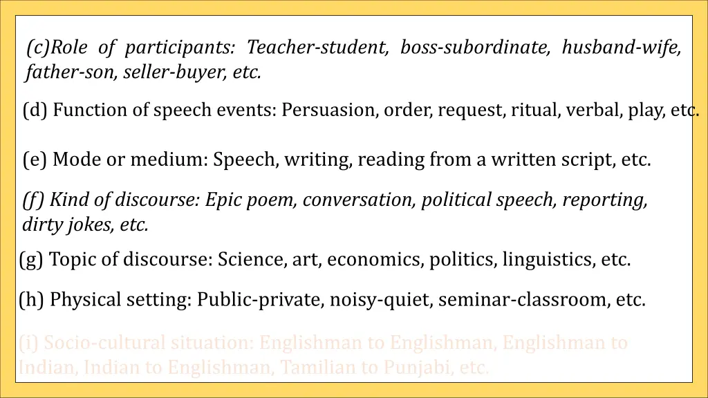 c role of participants teacher student boss