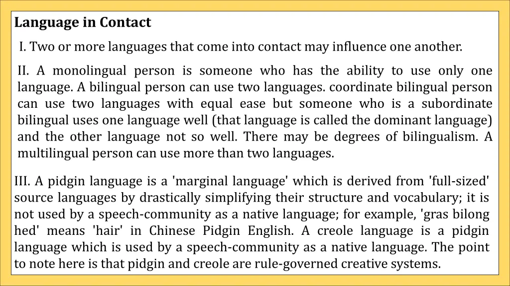 language in contact