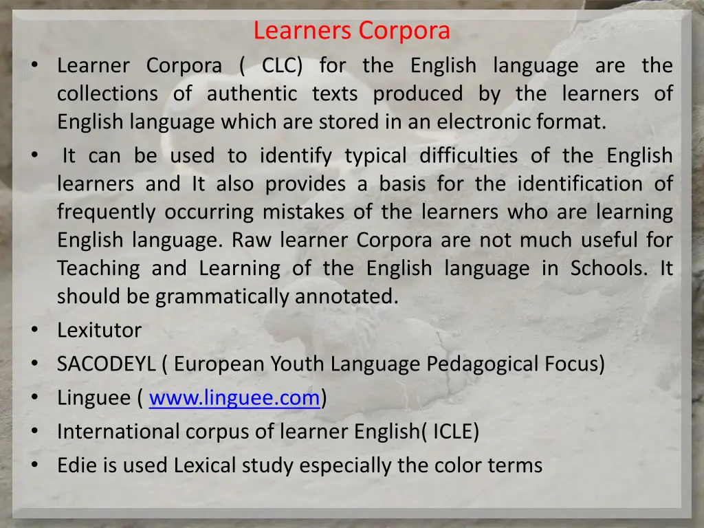 learners corpora