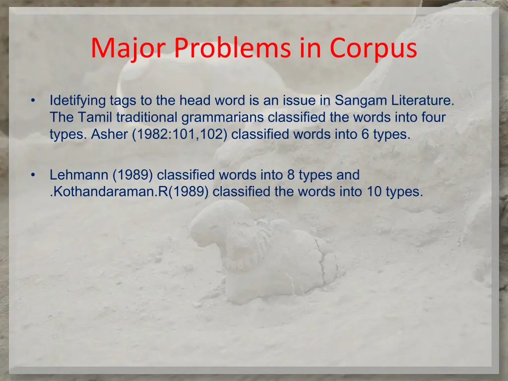 major problems in corpus 3