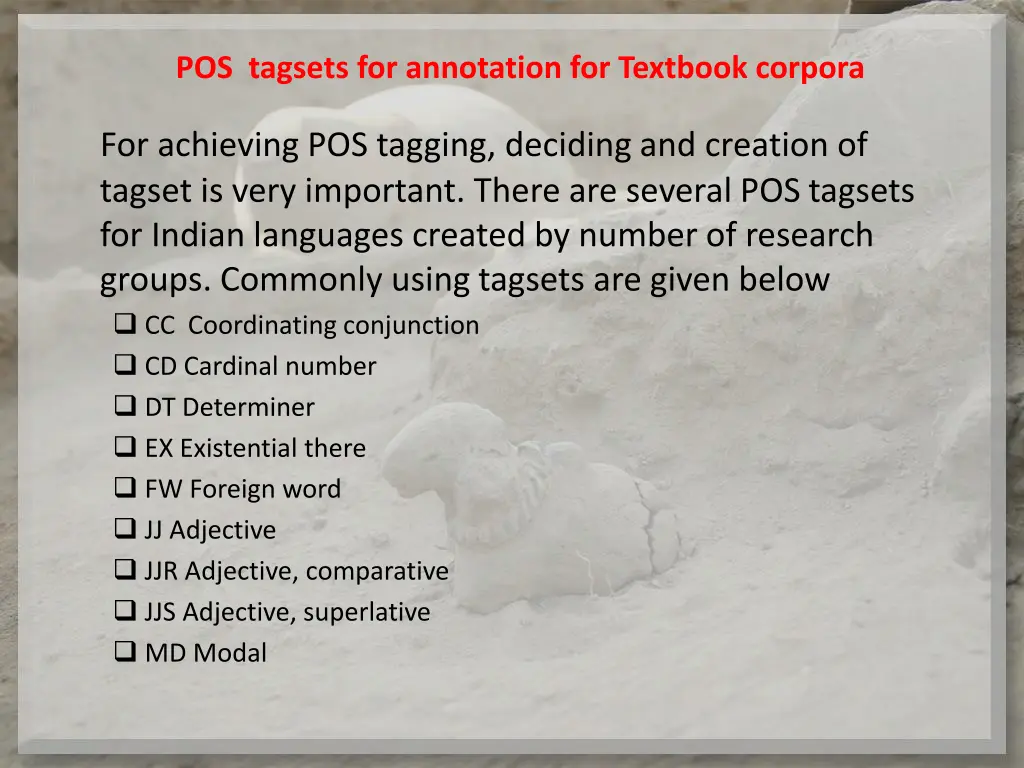 pos tagsets for annotation for textbook corpora