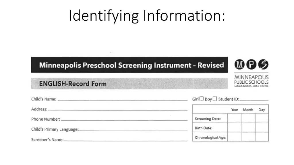 identifying information