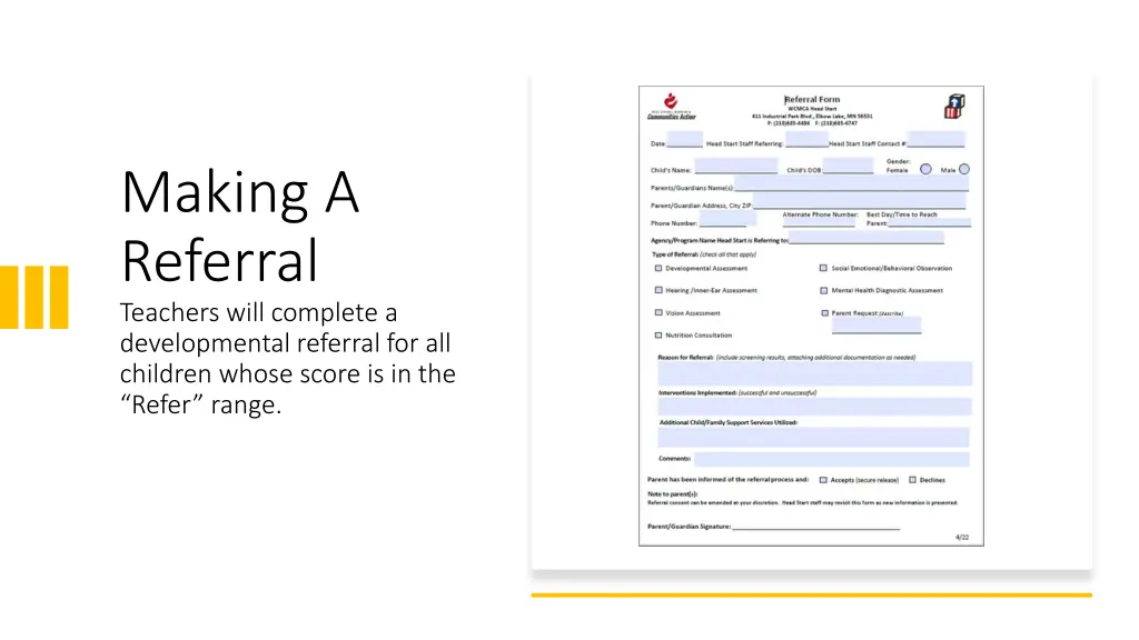 making a referral teachers will complete