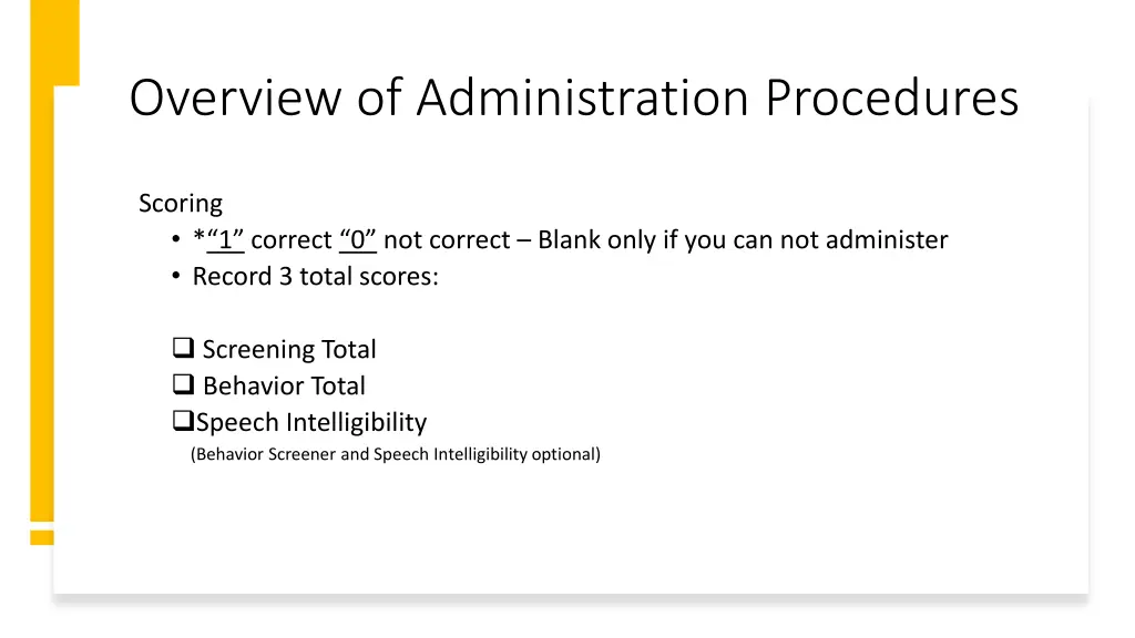 overview of administration procedures