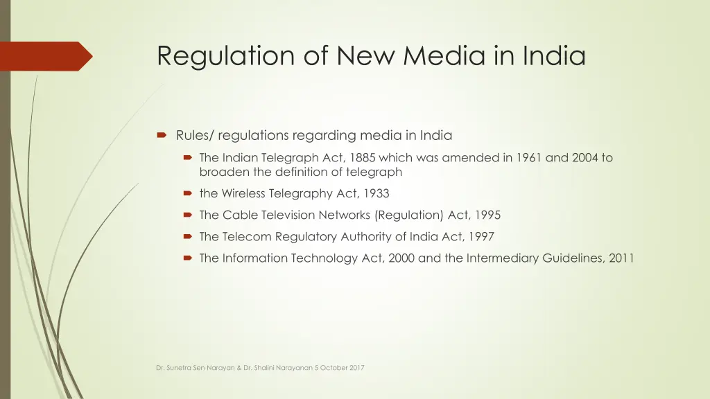 regulation of new media in india