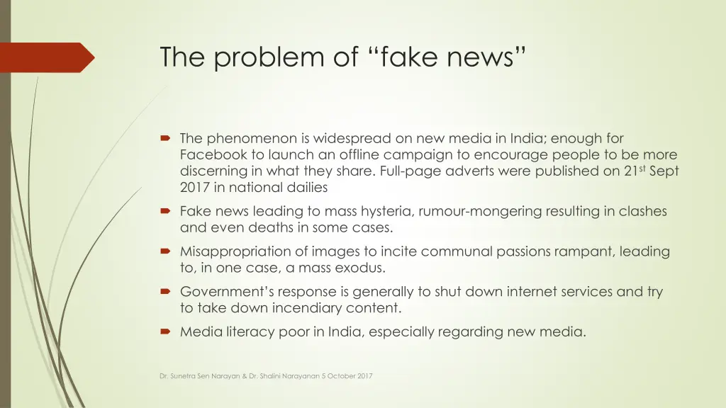 the problem of fake news