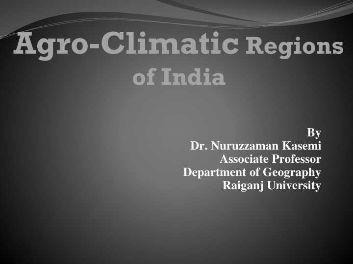 agro climatic regions of india