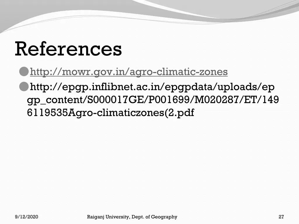 references http mowr gov in agro climatic zones