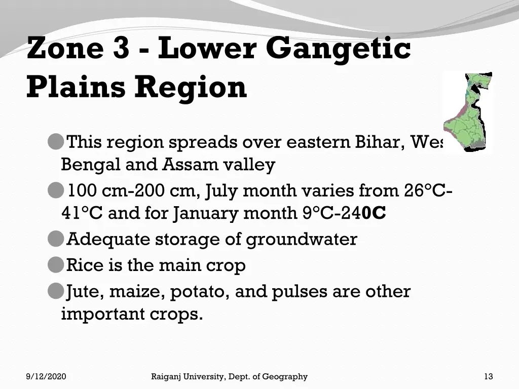 zone 3 lower gangetic plains region