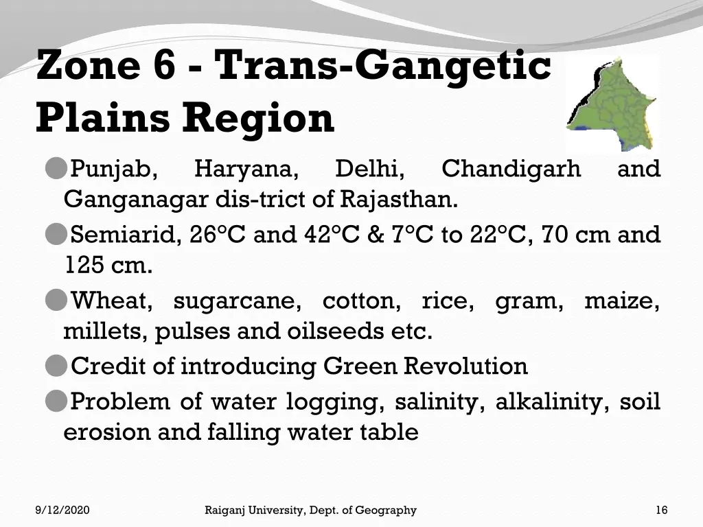 zone 6 trans gangetic plains region punjab