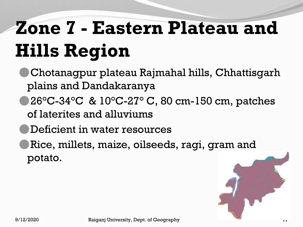 zone 7 eastern plateau and hills region