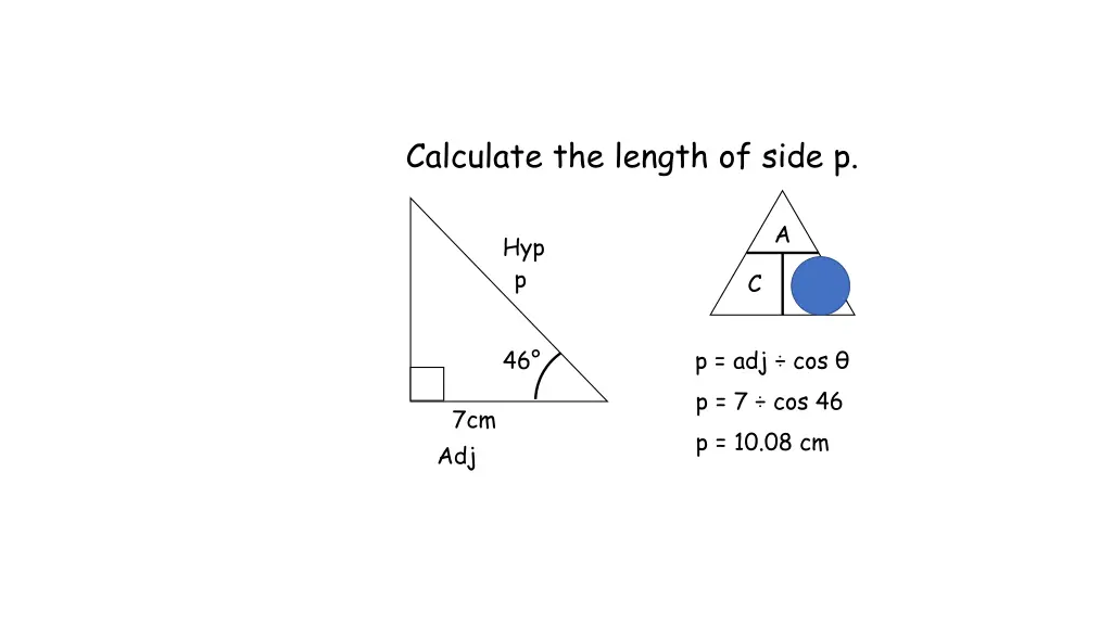 calculate the length of side p