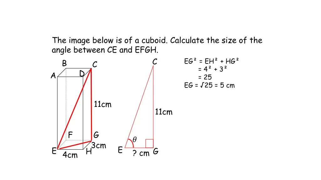 the image below is of a cuboid calculate the size