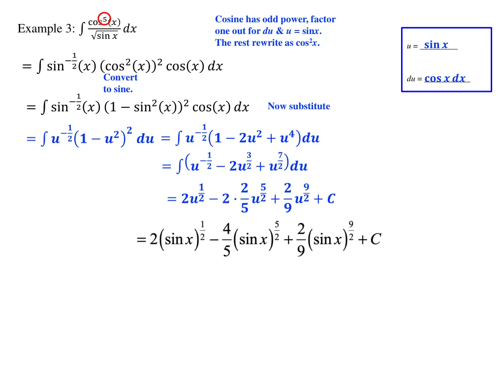 cosine has odd power factor