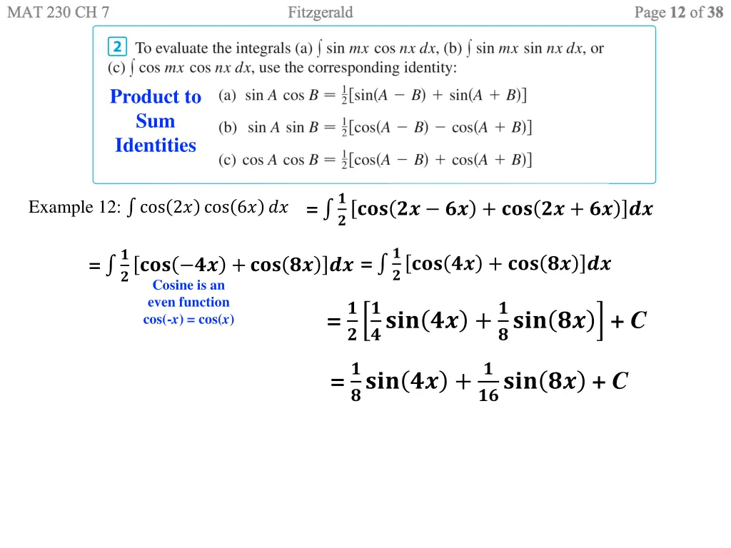 product to sum identities