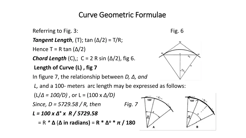 curve geometric formulae curve geometric formulae