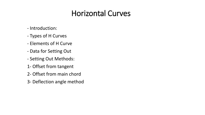 horizontal curves horizontal curves