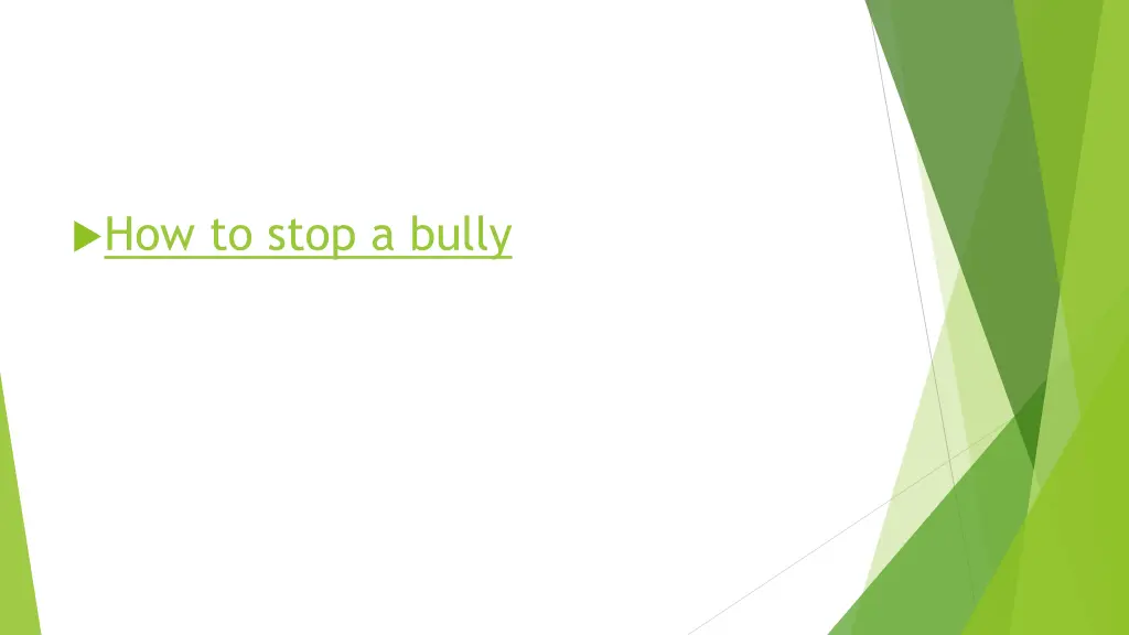 how to stop a bully