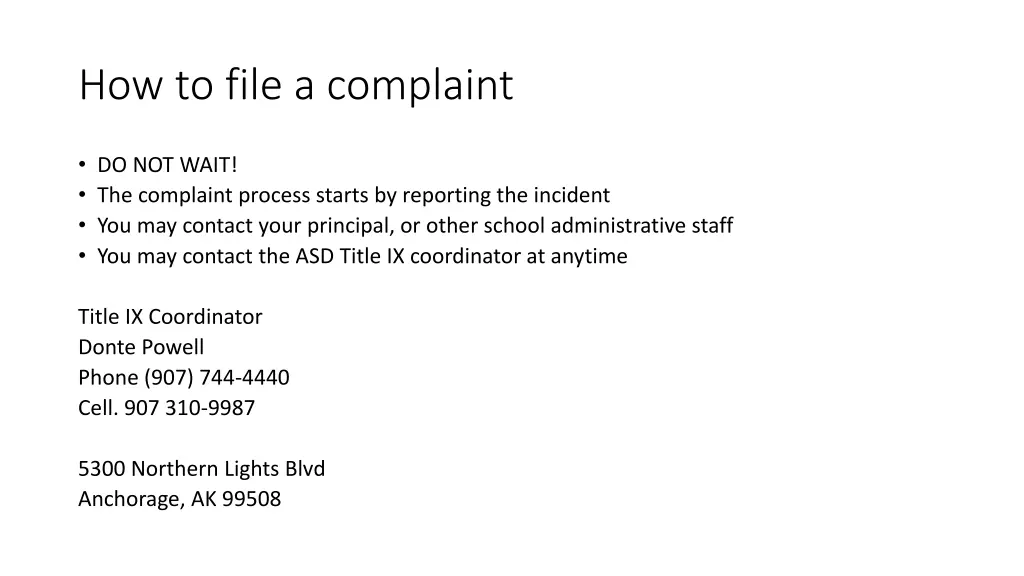 how to file a complaint