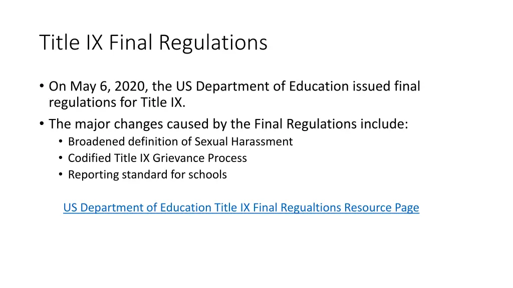 title ix final regulations