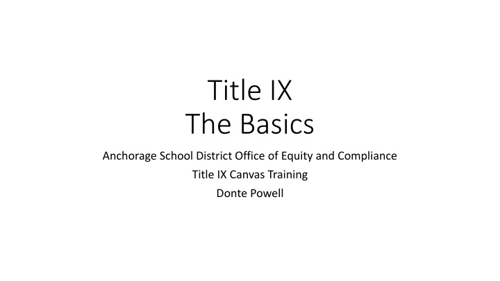 title ix the basics