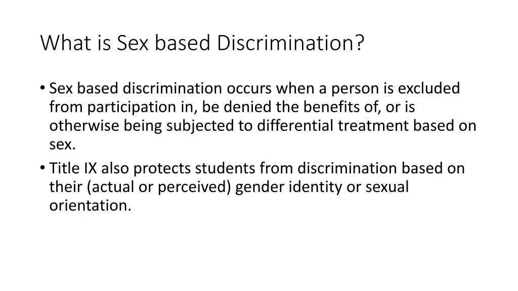 what is sex based discrimination