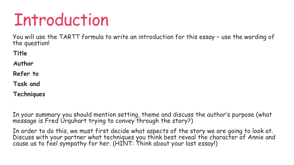 introduction you will use the tartt formula