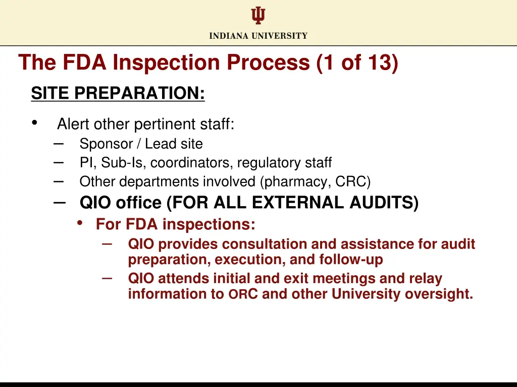 the fda inspection process 1 of 13 site