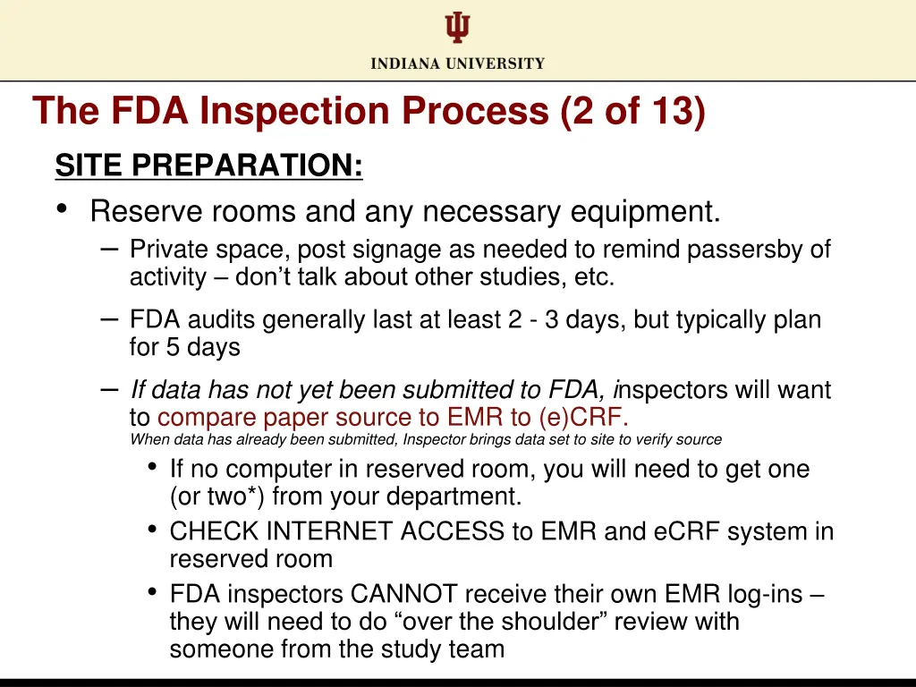 the fda inspection process 2 of 13 site