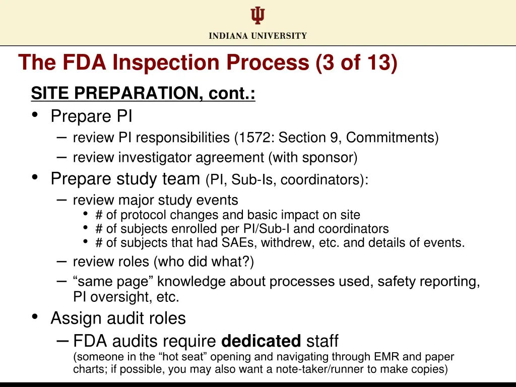 the fda inspection process 3 of 13 site