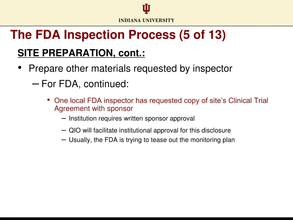 the fda inspection process 5 of 13