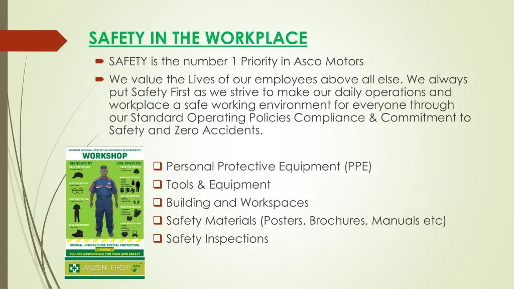 safety in the workplace safety is the number