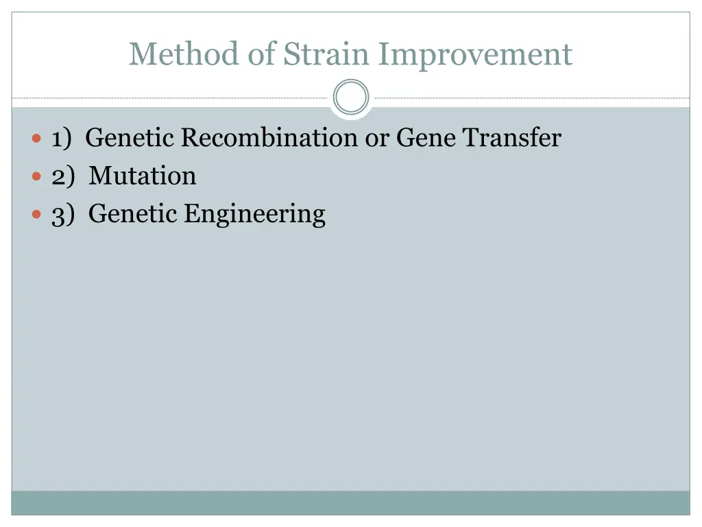 method of strain improvement