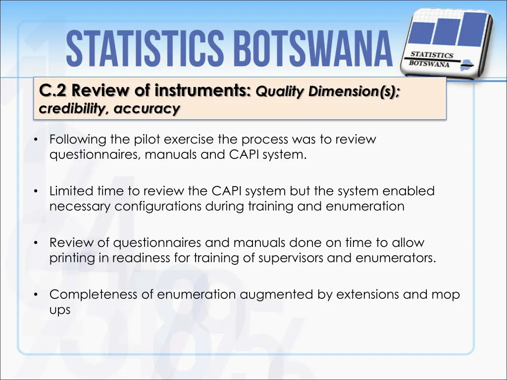 c 2 review of instruments quality dimension