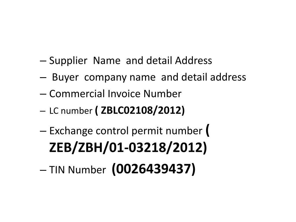 supplier name and detail address buyer company